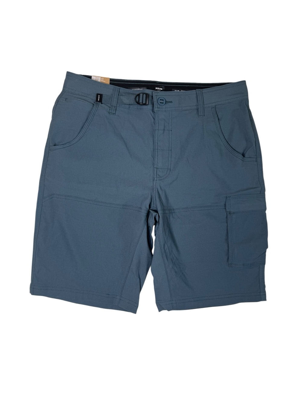 Prana Stretch Zion Short II Standard Fit Shorts Grey Blue Men's Size 32